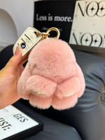 Boneka Bulu Kelinci Rex Lucu Tas Mini Kelinci Kecil Mainan Plush Hiasan Gantung Sporty Empat Musim