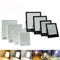 LED lumière D'inondation Imperméable À L'eau 50W 100W 150W 200W Ultra-mince Nouveau Type Extérieur LED Projecteur Éclairage IP 66 Sécurité Lumière