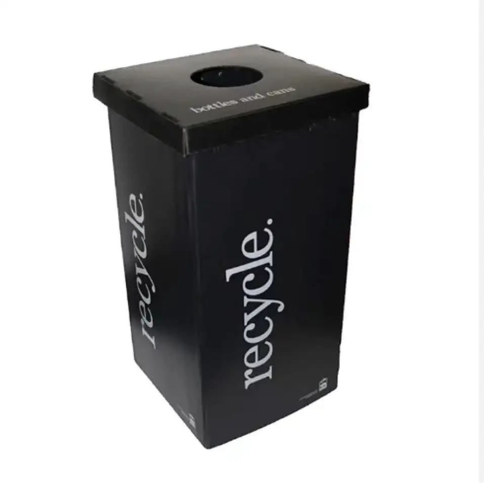 Foldable PP corrugated plastic recycle bin correx corflute trash can for office