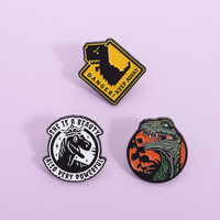 Stok dinosaurus Pin Enamel lucu bros hewan Jurassic Tyrannosaurus Rex dinosaurus lencana Pin kerah