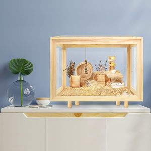 Grandes <span class=keywords><strong>cages</strong></span> à hamsters en bois, habitat pour hamsters, souris et rats avec ventilateur, <span class=keywords><strong>cages</strong></span> pour petits animaux - Product Image 2