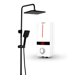 Chauffe-eau électrique instantané mural avec affichage LED, température constante, 5,5 kW, étanche IPX4, installation facile dans la salle de bain - Product Image 1