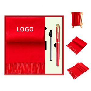 Promotional Red Scarf Holiday <b>Gift</b> Set Business Event <b>Gifts</b> with Custom LOGO Suitable <b>for</b> New Year and Christmas Annual Meeting - Product Image 1