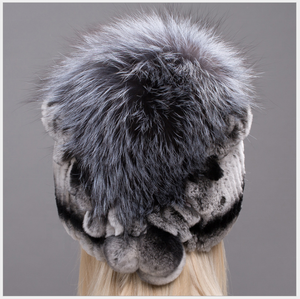 Chapeau en <span class=keywords><strong>fourrure</strong></span> de lapin Rex véritable chapeau de <span class=keywords><strong>fourrure</strong></span> d'hiver chaud de Russie chapeau de cheveux de lapin pour femmes - Product Image 5