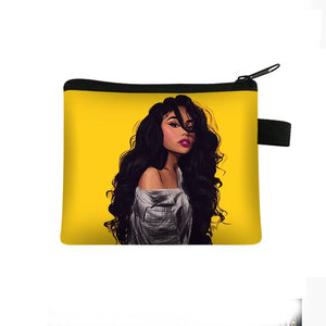 Trousse de <span class=keywords><strong>Maquillage</strong></span> Portable Noire pour Filles Afro-Américaines, Sacs Cosmétiques Élégants pour Femmes avec Fermeture Éclair, Style National - Product Image 2