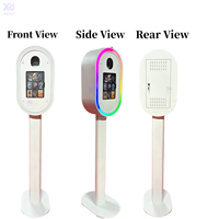 Cabine photo portable avec anneau lumineux et impression en libre-service pour iPad, caméra, GoPro - Étui de transport métallique avec télécommande pour mariages/événements