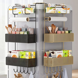 Étagère de rangement multi-niveaux pour réfrigérateur, organisateur d'épices mural, support pour ustensiles de cuisine, étagère suspendue pour réfrigérateur - Product Image 1
