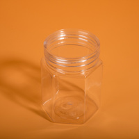 Pot en plastique transparent vide de 8 oz (250 ml) avec couvercle pour biscuits, bonbons, emballage alimentaire
