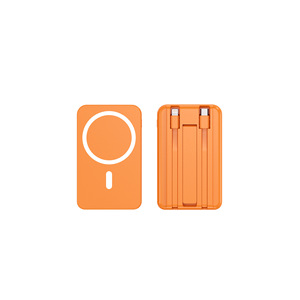 พาวเวอร์แบงค์แม่เหล็กไร้สาย 10000mAh พร้อมสายในตัว บางเฉียบ พกพาสะดวก ชาร์จเร็ว สีส้ม - Product Image 1