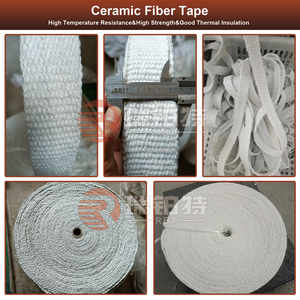 2300F tissu de verre à isolation thermique 1260 corde de fil de ruban de tissu de fibre de céramique avec fil SS renforcé - Product Image 4