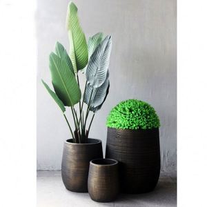 Macetas de Jardín Ovaladas de Hormigón de Gran Tamaño, Macetas para Plantas de Interior y Exterior - Product Image 6