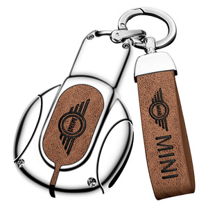 YFL CK-2511031 Cover per Chiave Auto Mini <span class=keywords><strong>Cooper</strong></span> <span class=keywords><strong>Countryman</strong></span> in Lega di Zinco, Design Retrò in Pelle, Incisione Laser, Telecomando con Batterie - Product Image 1