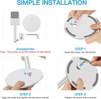 Support de téléphone portable pliable en aluminium réglable à rotation 360°, support de tablette de bureau pour iPhone et iPad