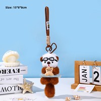 Porte-clés mignon en gros petite loutre de mer Panda anneau de natation porte-clés en peluche sacs pour femmes accessoire et pendentif breloque de sac