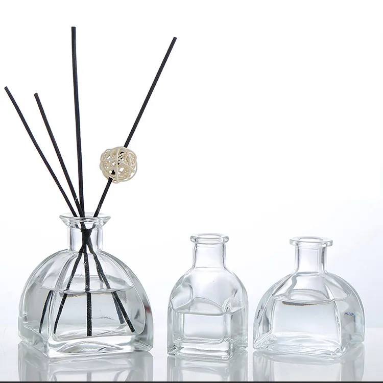 High Quality 50ml 100ml 150ml 250ml Clear Empty Tent Shaped Glass Reed Diffuser Bottle