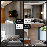 Panneau mural rainuré en WPC massif 150x8mm, disponible immédiatement, pour revêtement mural moderne et design décoratif intérieur