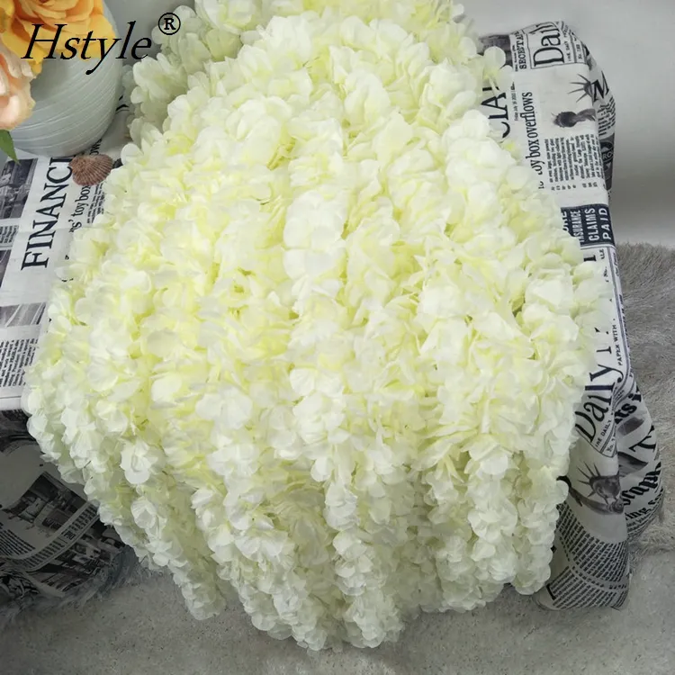 नई आगमन बिक्री के लिए भारतीय कृत्रिम गुलाब हाइड्रेंजिया आर्किड शादी फूल माला FZH144