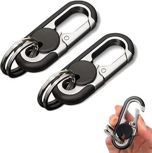 Porte-clés de voiture en acier inoxydable robuste avec détails raffinés, anneau métallique anti-perte, boucle à haute élasticité, accessoire de luxe, prêt à expédier (RTS) - Product Image 1