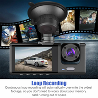 Dash cam 3 canaux 1080p Hd avant arrière et caméra intérieure voiture enregistreur vidéo Dvr boîte noire dossier de conduite pour voiture