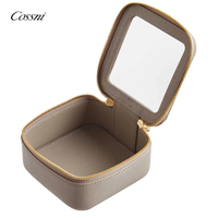 Pochette cosmétique en cuir miniature Cossni, personnalisée, de haute qualité, étui à bijoux de voyage, imperméable, transparente, sac à maquillage en PVC pour femme
