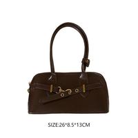 Sac à Main Rétro Tendance pour Femmes, Nouveau Style Automne, Sac Sous l'Épaule Coréen de Niche, Grande Capacité, Sac Bowling