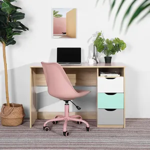 가정 사무실 책상 3 서랍 선반 저장 작은 공간을 가진 산업 학문 PC 테이블 워크스테이션 현대 책상