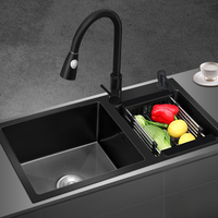Évier de cuisine intelligent en acier inoxydable fait main pour salle de bain et lave-vaisselle