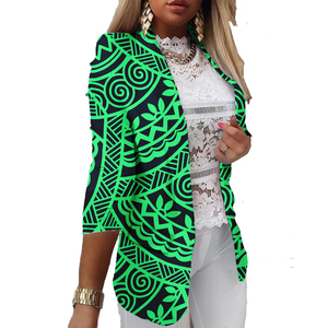 Ropa Polinesia Personalizada a Medida, Diseño Tribal, Blazer para Mujer, Samoa Tapa, Trajes de Negocios Vintage para Mujer - Product Image 6