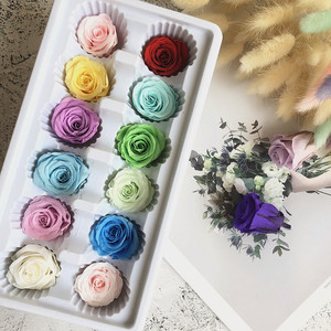 Vente chaude préservée vraie tête de Rose pour bricolage pour toujours boîte à fleurs Rose éternelle - Product Image 1