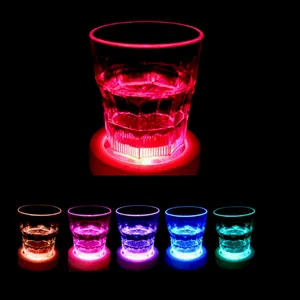 Porta-copos com luz LED para bebidas e bebidas, porta-copos para garrafas de vinho e licor, decoração de festas e clubes noturnos, cores luminosas e luminosas
