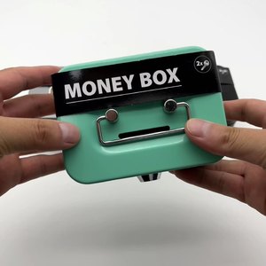 Boîte d'économie d'argent en étain en gros pour enfants avec serrure à code | Caisse en métal tirelire en vrac - Product Image 1