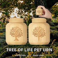 Urna Moderna Ecológica de Madera con Diseño de Árbol de la Vida, con Caja de Ataúd con Sello Conveniente para Perros, Artículos para Mascotas, Urnas Funerarias