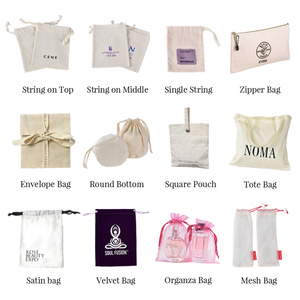 Biểu Tượng Tùy Chỉnh In Sinh Thái Tái Chế Dây Kéo Bao Bì Bông Bụi Túi Vải Mềm Pouch Lưu Trữ Bông Bụi Phong Bì Túi - Product Image 6