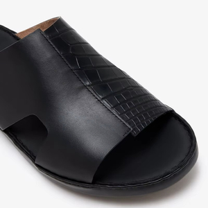 SHIKOL <span class=keywords><strong>pelle</strong></span> esotica sandali da uomo comodi fatti a mano neri italiani Premium in vera <span class=keywords><strong>pelle</strong></span> scarpe di lusso pantofole da uomo - Product Image 3