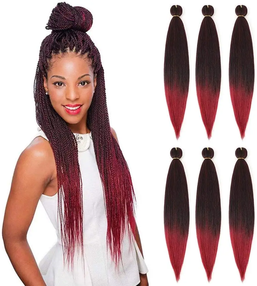 EZ косички для африканских женщин, трехцветные EZ косички для наращивания волос, низкотемпературные волосы, синтетические волосы для вязания крючком, 26 дюймов