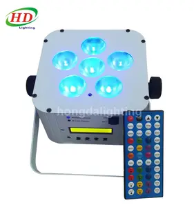 Wireless dmx battery powered rgbwauv 6pcs 6in1 led par can light stage