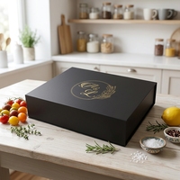 Boîte cadeau rigide personnalisée en forme de livre noir, fermeture magnétique, finition brillante/mate, emballage en carton recyclable pour cadeaux de cils