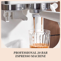 Ev ofis için 20 Bar değirmeni ile Espresso kahve makinesi süt köpürtücü Cappuccino Latte makineleri profesyonel