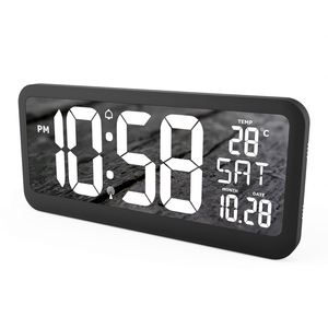 Alarm Clock Thermometer Digital Wall Clock <b>Large</b> Display Gym Snooze Time Calendar Backlit <b>Desk</b> Table Smart Alarm Clock - Product Image 1