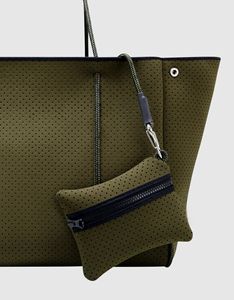 定制标志接受氯丁橡胶沙滩手提袋户外氯丁橡胶手提袋女式手提袋，带工作旅行购物袋 - Product Image 5