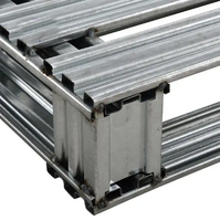 Palette en acier galvanisé robuste de taille européenne pour chariot élévateur, avec poutre réglable, capacité 2000-3500 kg, pour stockage en entrepôt