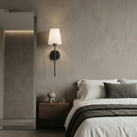 Applique murale LED sans fil de luxe en fer, télécommandée, adhésive 3M, à piles rechargeables, pour hôtel et salon