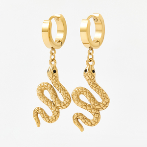 <span class=keywords><strong>Pendientes</strong></span> <span class=keywords><strong>de</strong></span> aro <span class=keywords><strong>de</strong></span> escalada mate para mujer, aretes <span class=keywords><strong>de</strong></span> serpiente decolorados, <span class=keywords><strong>de</strong></span> acero inoxidable, chapado en <span class=keywords><strong>oro</strong></span> <span class=keywords><strong>de</strong></span> 14k, <span class=keywords><strong>de</strong></span> alta calidad - Product Image 1