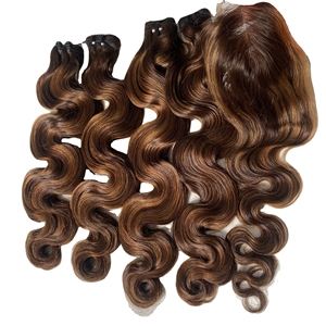 Super Double Drawn Body Wave Vietnamese Human Hair <b>Extensions</b> Flat <b>Tip</b> Clip Ins Thick Ends Premium Lace Bundle Quality - Product Image 3