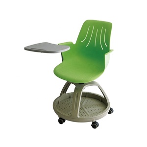Popular <strong>Green</strong> Movable Plastic School <strong>Chair</strong> Student <strong>Chair</strong> with Writing Pad and Storage Space Educational Furniture for <strong>Office</strong> - Product Image 1