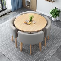 Tables et chaises de salle à manger modernes en bois populaires pour la cuisine et les restaurants, petite table ronde avec 4 chaises pour la maison/le bureau