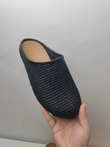 Extra Size High-Quality Woven Linen Women Flat Shoes <b>Slip</b>-On Mules Round Wide Toe Style Ladies <b>Half</b> Slippers - Product Image 5