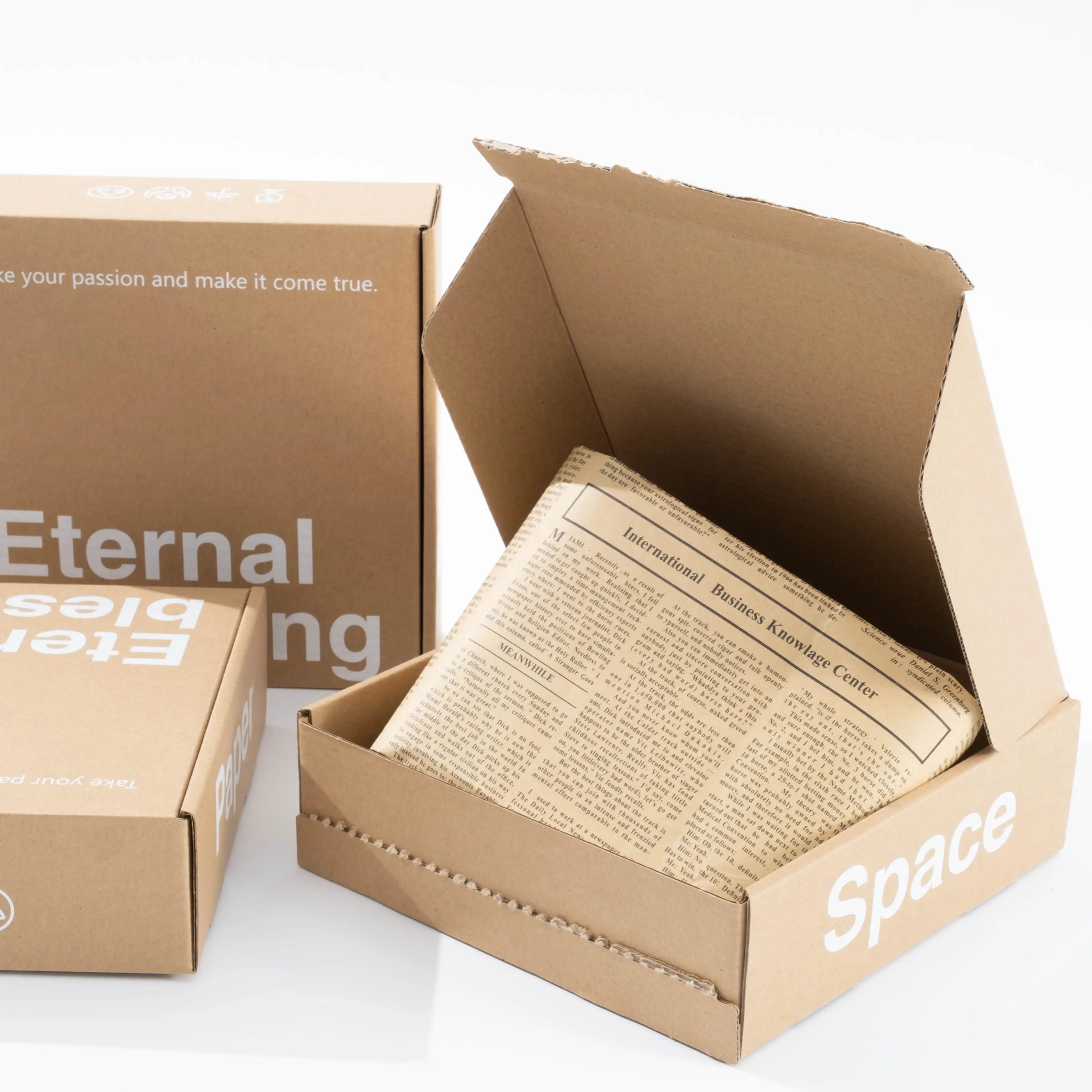 Оригинальная Экологически чистая креативная перерабатываемая Подарочная коробка из крафт-бумаги для почтовых отправлений, складная коробка для доставки