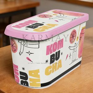 Helado de Tiramisú Congelado, Gelato, 1.3 Litros, 1.2 Cuartos de Galón, Recipientes de Plástico Reutilizables para Congelador con Tapas IML - Product Image 4