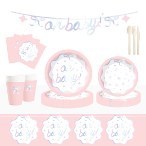 DAMAI Artículos para Fiestas de Revelación de Género, Vajilla para Baby Shower, Platos y Servilletas para Revelación de Género, Niños y Niñas para Baby Shower - Product Image 1